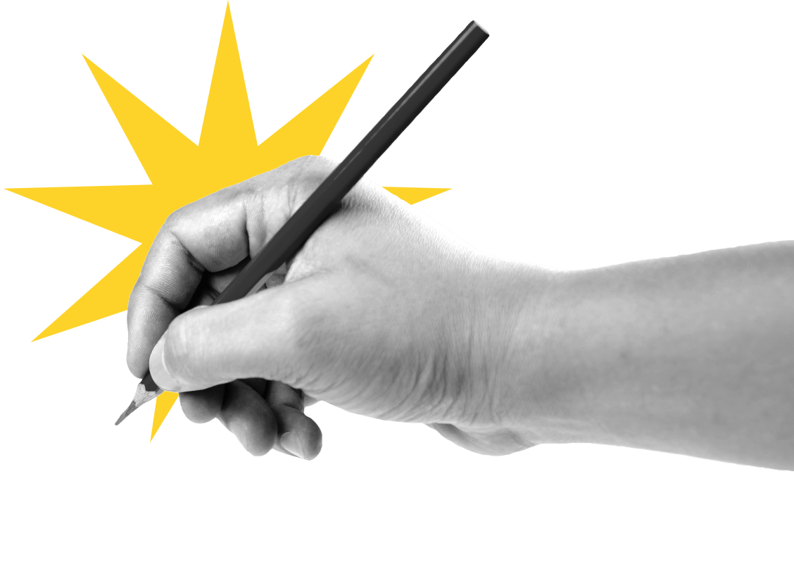 Hand holding a pencil